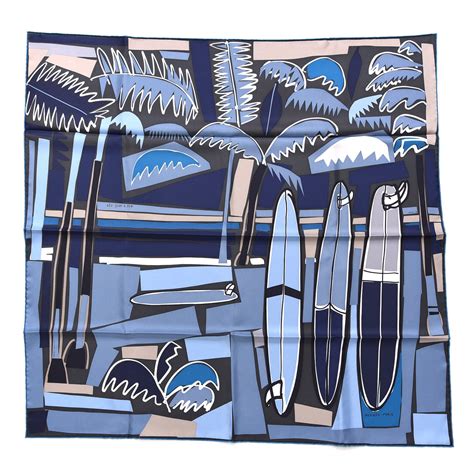 hermes surf|HERMES Silk Sea Surf and Fun Scarf 90 Anthracite Marine.